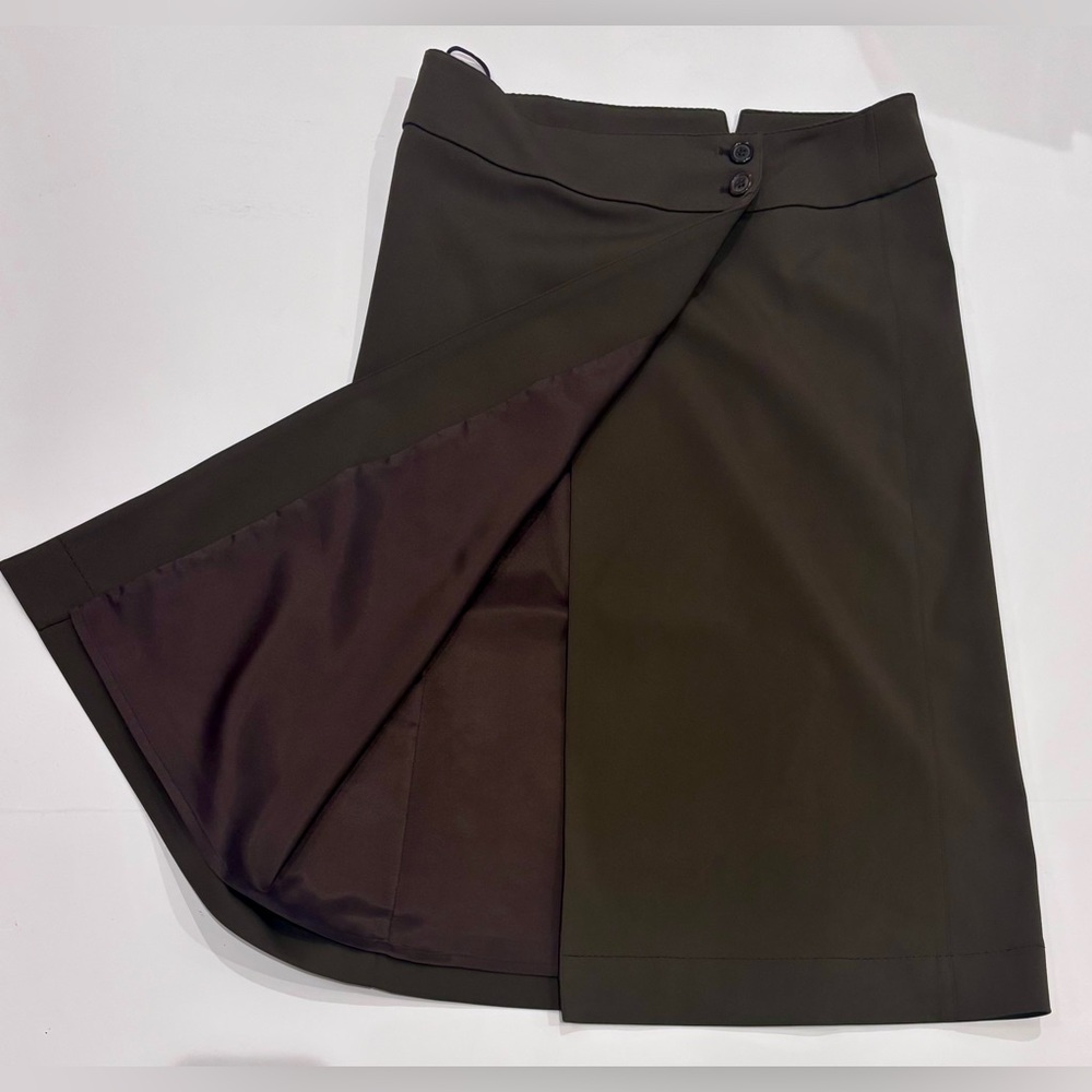 Prada Brown Lined Wrap Skirt— Size 42
